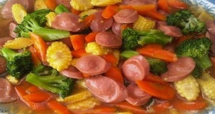 Sayur Tumis Brokoli wortel Sosis - Menu Masakan Sayur Sehari hari