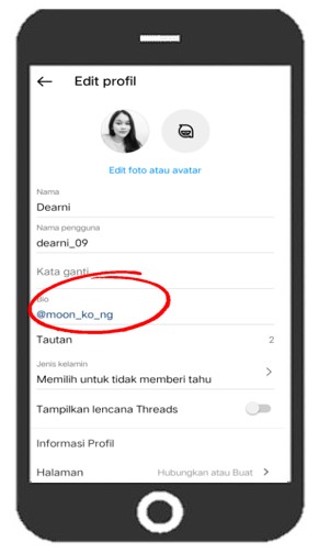 Cara buat link IG pacar di bio dengan menyebut akun