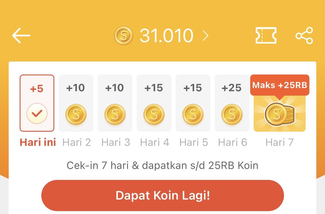 Cara Mendapatkan Koin Shopee