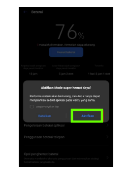 Gunakan Mode Hemat Daya