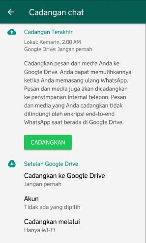 Mencadangkan Pesan di WhatsApp