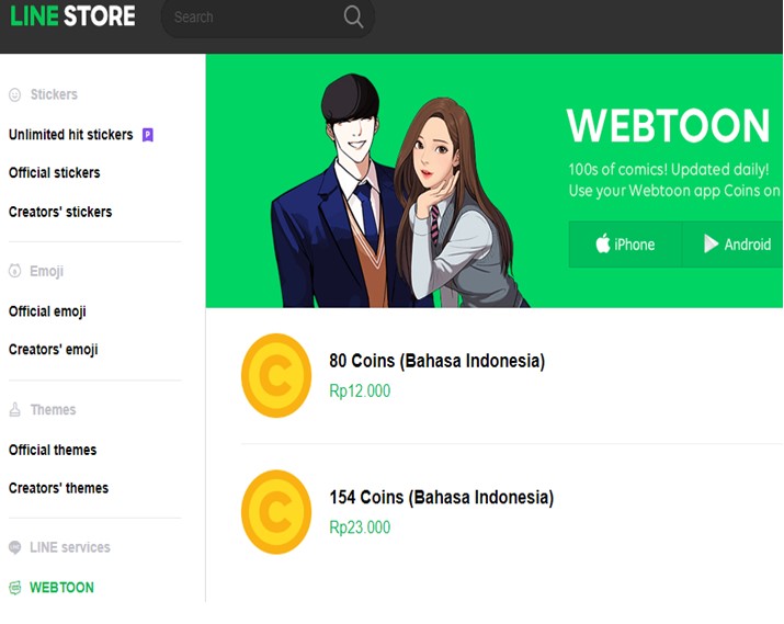 Cara Beli Koin Webtoon Pakai Pulsa Melalui Web Line 