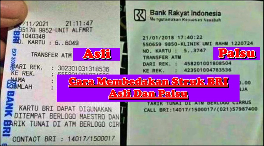 Cara Membedakan Struk BRI Asli Dan Palsu