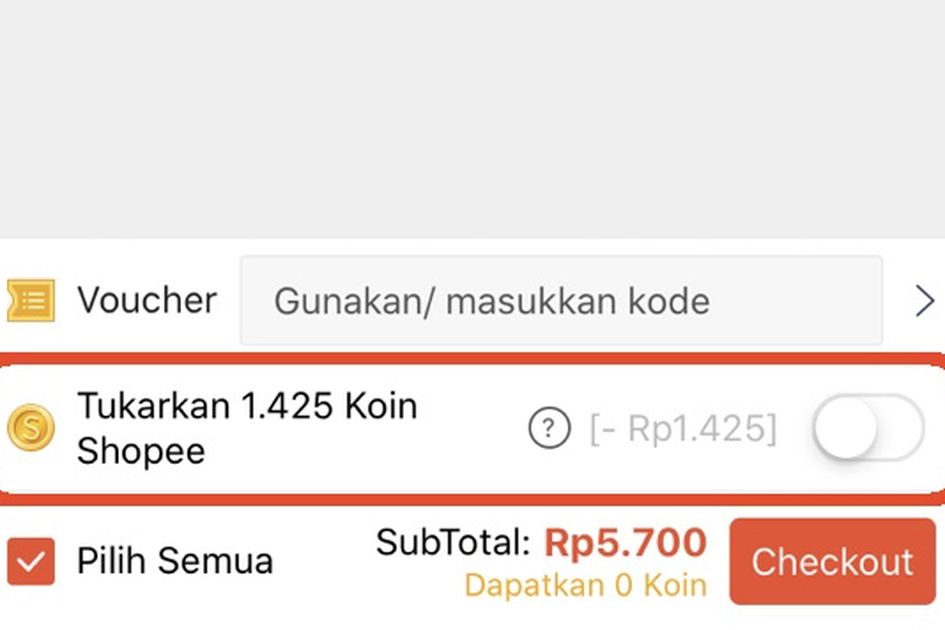 Cara Menggunakan Koin Shopee