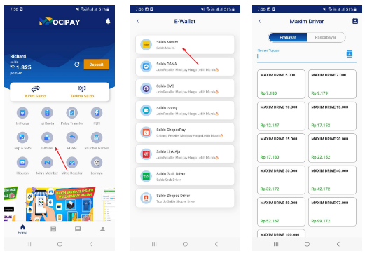 Aplikasi Top Up Saldo Maxim Driver Minimal 10 Ribu