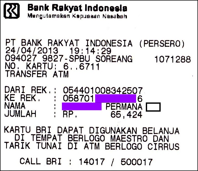 Cara Membedakan Struk BRI Asli Dan Palsu