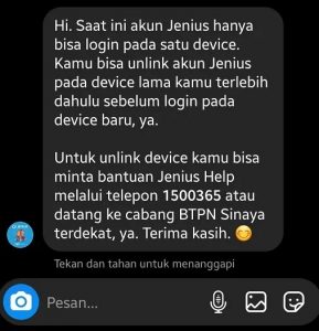 Unlink Device Jenius